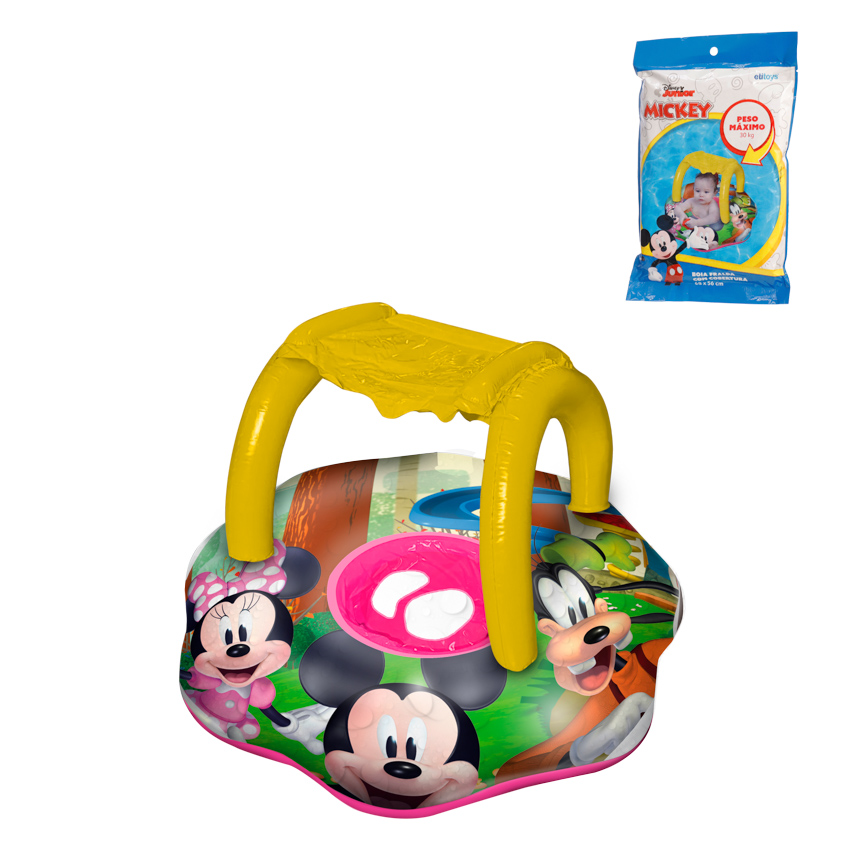 BOIA INFLAVEL CIRCULAR COM FRALDA E COBERTURA MICKEY 56CM