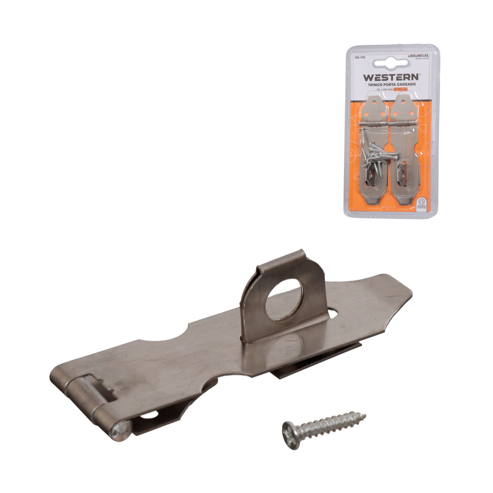 TRINCO PORTA CADEADO 74 X 24MM - 2 PECAS