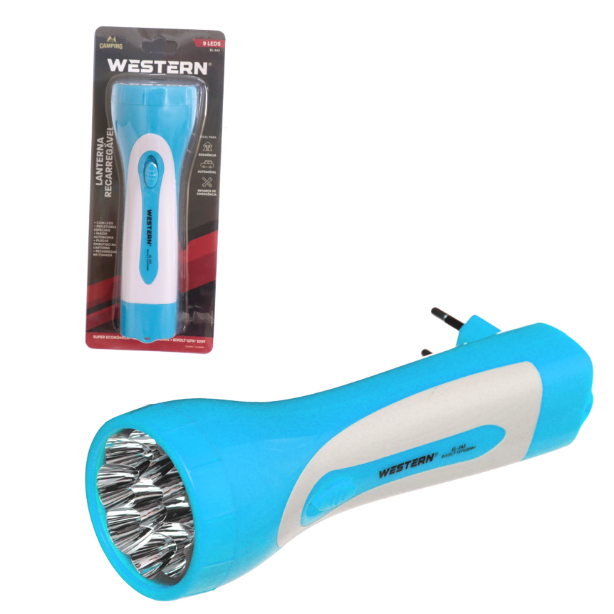 LANTERNA RECARREG CURTA 9LEDS