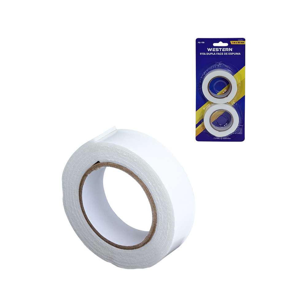 FITA DUPLA FACE 1MX18MM 2 PECAS