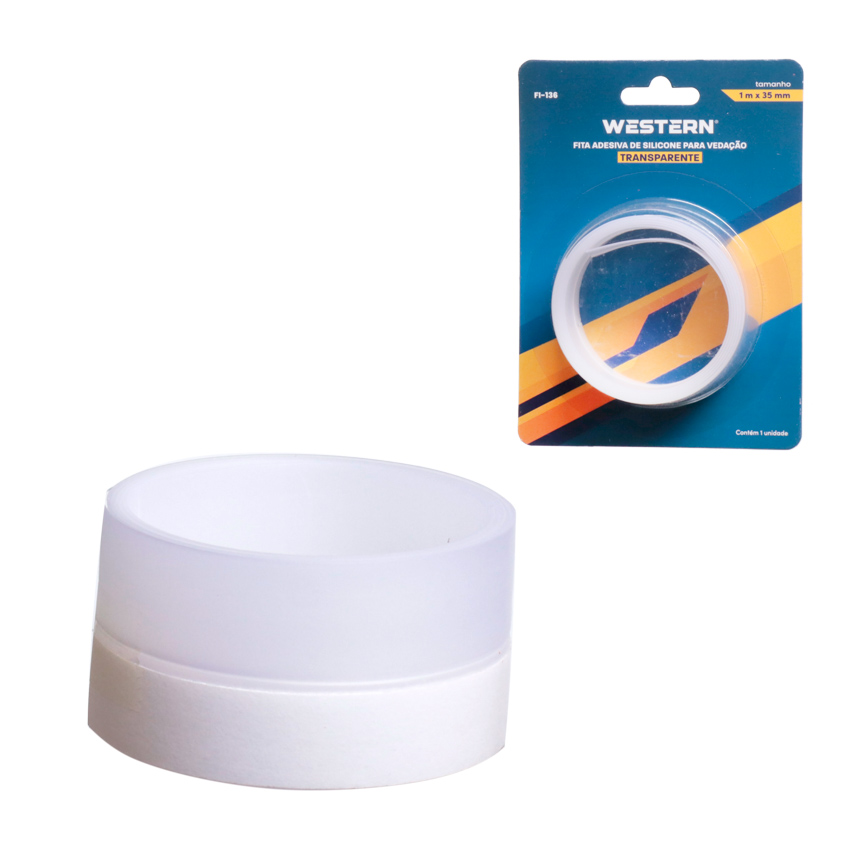 FITA ADESIVA SILICONE PARA VEDACAO DE PORTAS E JANELAS - 1M X 35MM