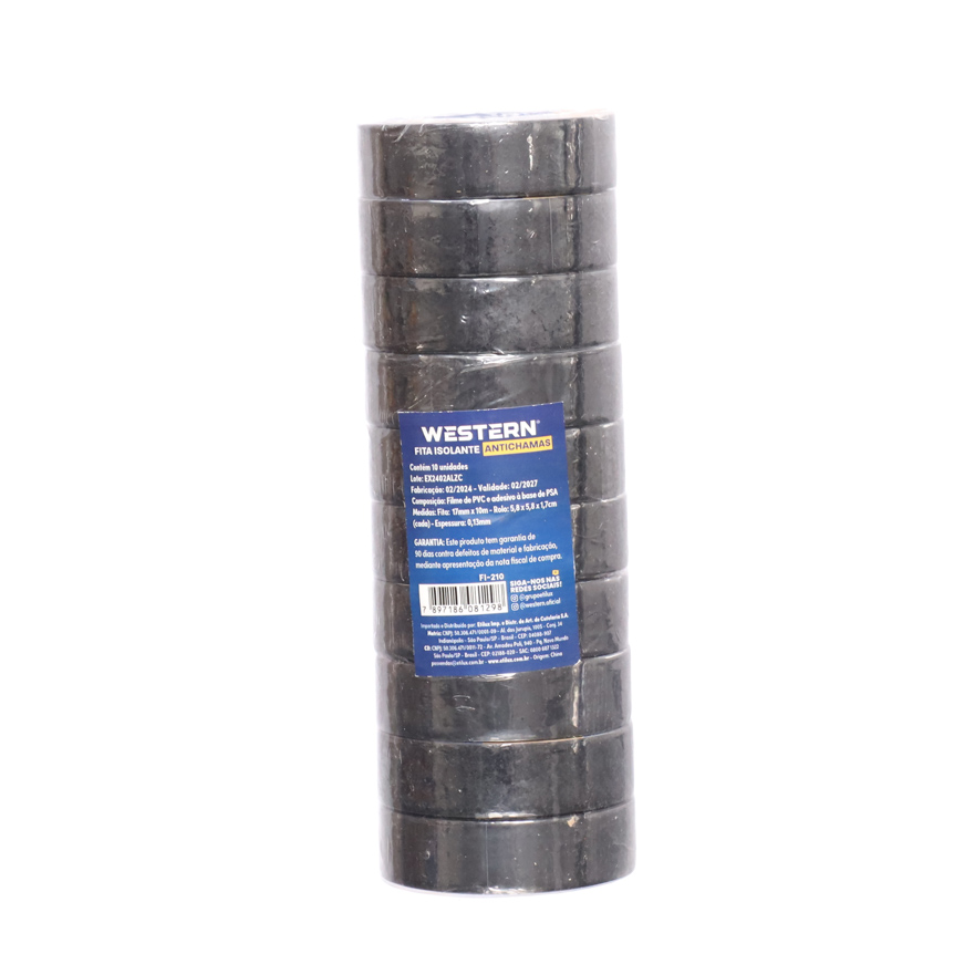 FITA ISOLANTE 10MX17MM PACOTE COM 10 PECAS