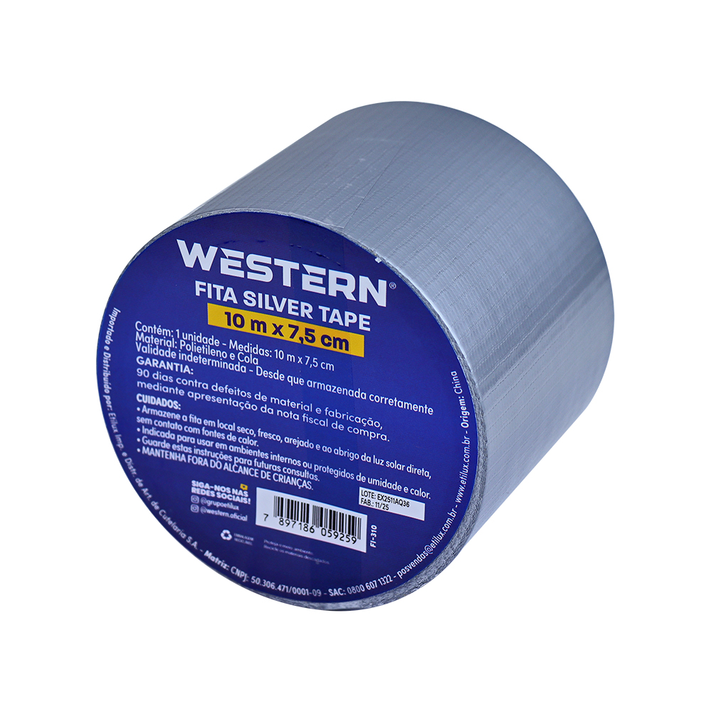 FITA SILVER TAPE CINZA - 0,075 X 10M