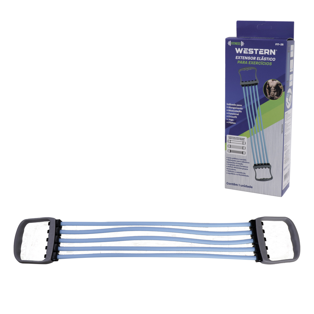 EXTENSOR COM 5 ELASTICOS PARA EXERCICIO