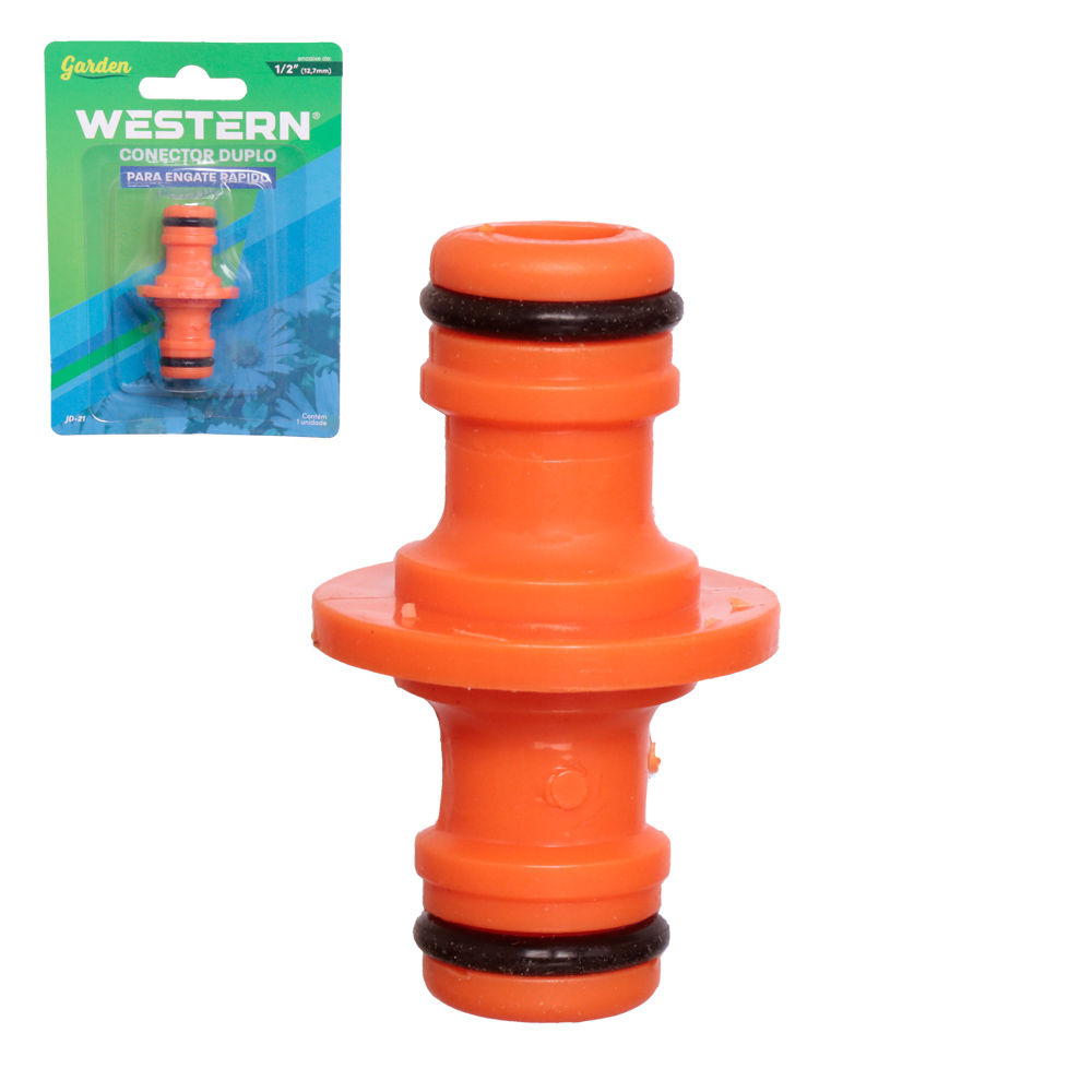 CONECTOR DE MANGUEIRA DUPLO PARA ENGATE RAPIDO 1/2"