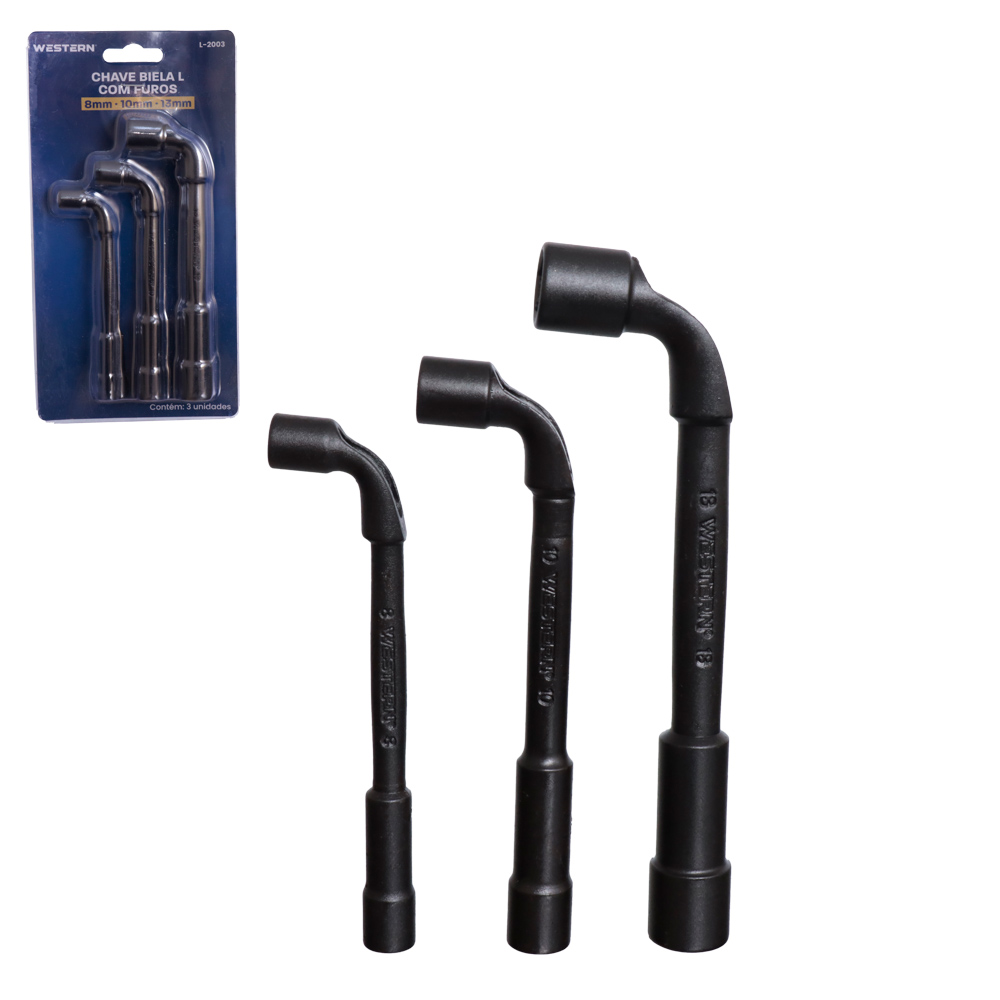 CHAVE BIELA L COM FURO 3PCS
