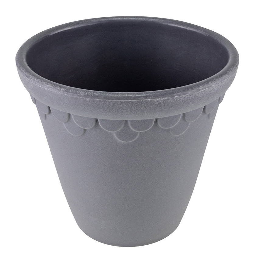 VASO DE MELAMINA JASMIN CINZA 16,5CM