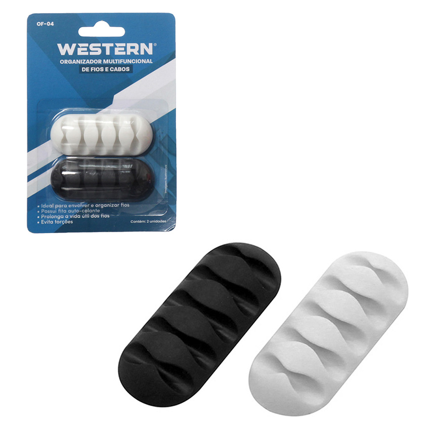 ORGANIZADOR DE CABO/FIO SILICONE COM 5 COMPARTIMENTOS