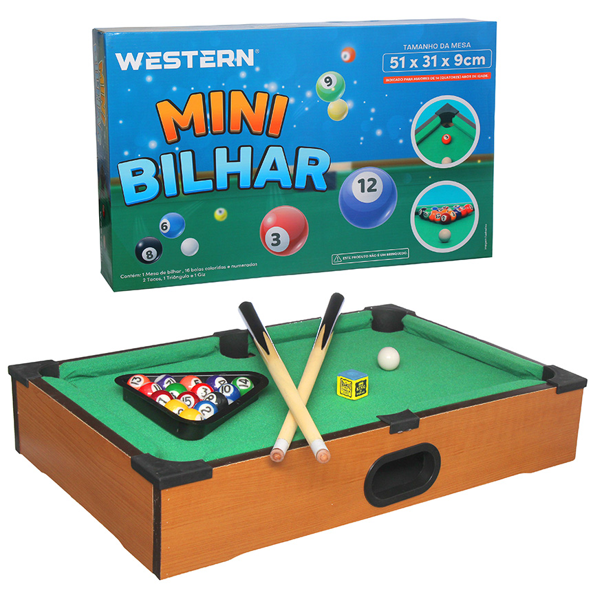 MINI MESA DE BILHAR 51 X 31 X 9CM