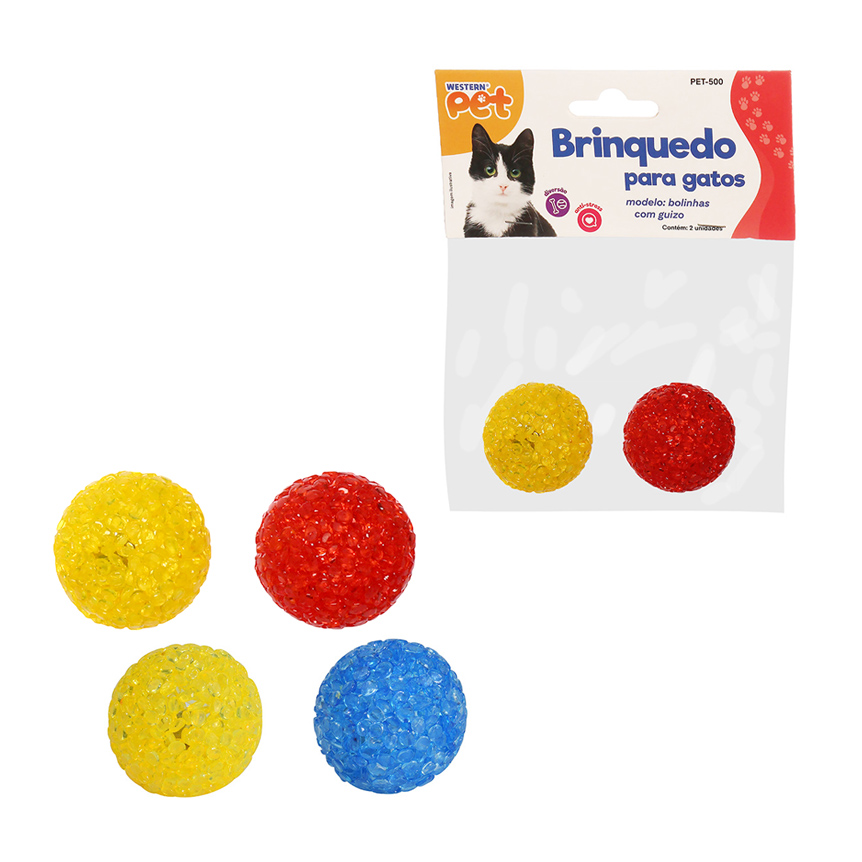 BRINQ GATO BOLA EVA 3,7CM 2PC