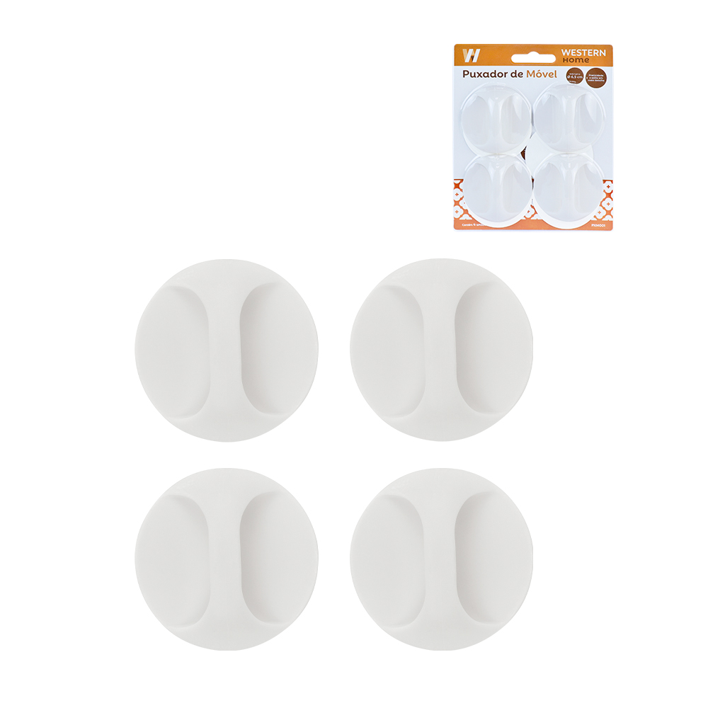 PUXADOR PARA MOVEIS ADESIVO 4 PECAS