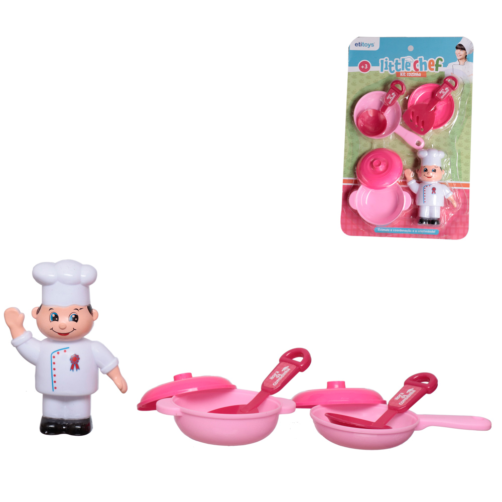 KIT COZINHEIRO LITTLE CHEF 8 PECAS - ETITOYS
