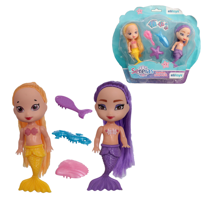 SEREIAS LUNA E LILI COM ACESSORIOS 5 PECAS