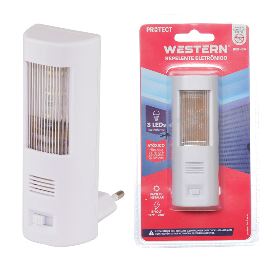 REPELENTE ELETRONICO PARA MOSQUITO COM LUZ NOTURNA BIVOLT