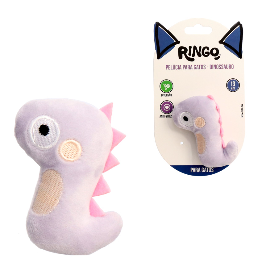 BRINQUEDO PARA GATOS PELUCIA DINOSSAURO