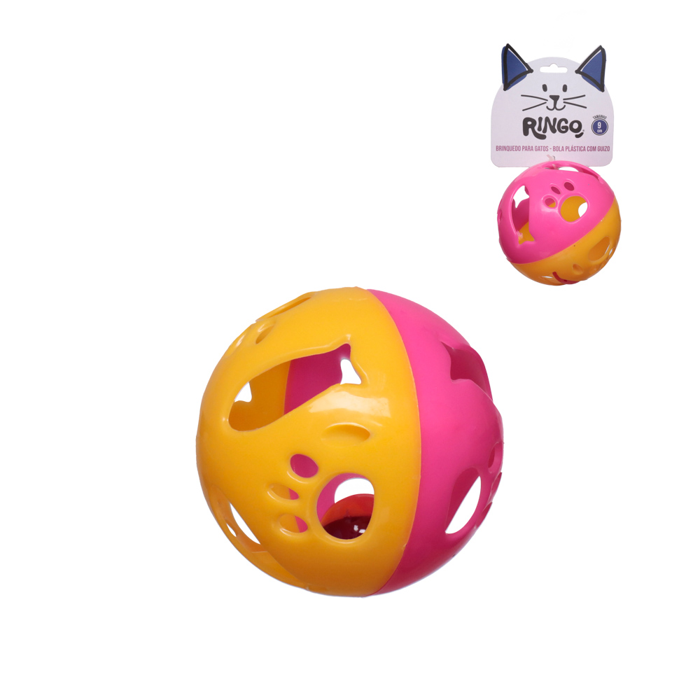 BRINQUEDO PARA GATOS BOLA COM GUIZO 9CM