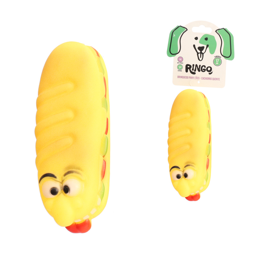 BRINQUEDO PARA CACHORRO CACHORRO QUENTE 17CM - RINGO