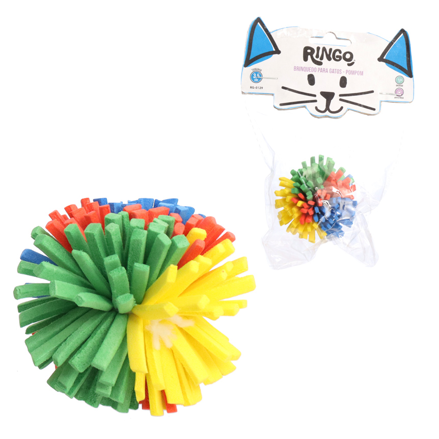 BRINQUEDO PARA GATO POMPOM 3,5CM - RINGO