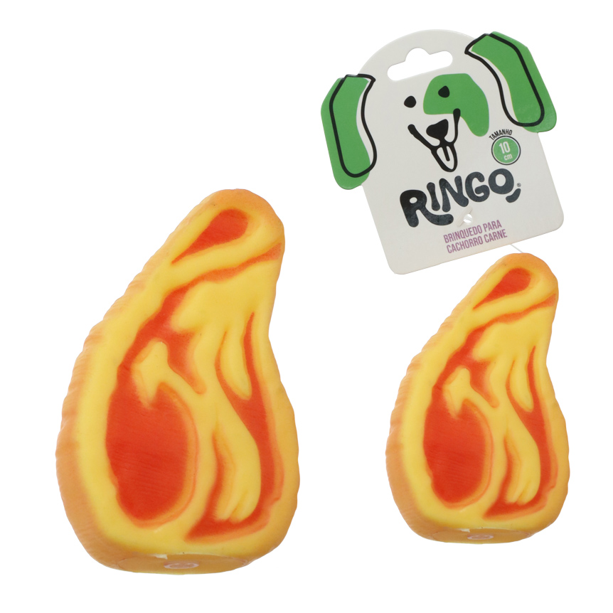 BRINQUEDO PARA CACHORRO CARNE 10CM - RINGO