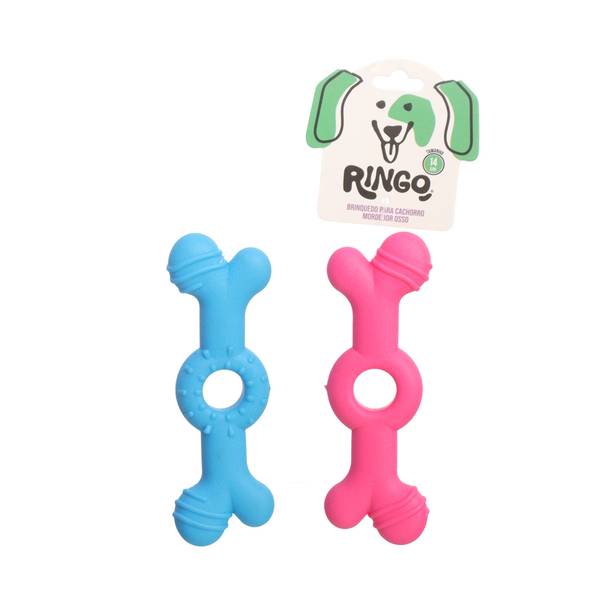 BRINQUEDO PARA CACHORRO MORDEDOR OSSO 14CM - RINGO