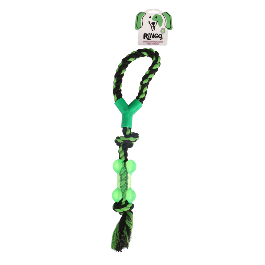 BRINQUEDO PARA CACHORRO CORDA COM OSSO 38,5CM