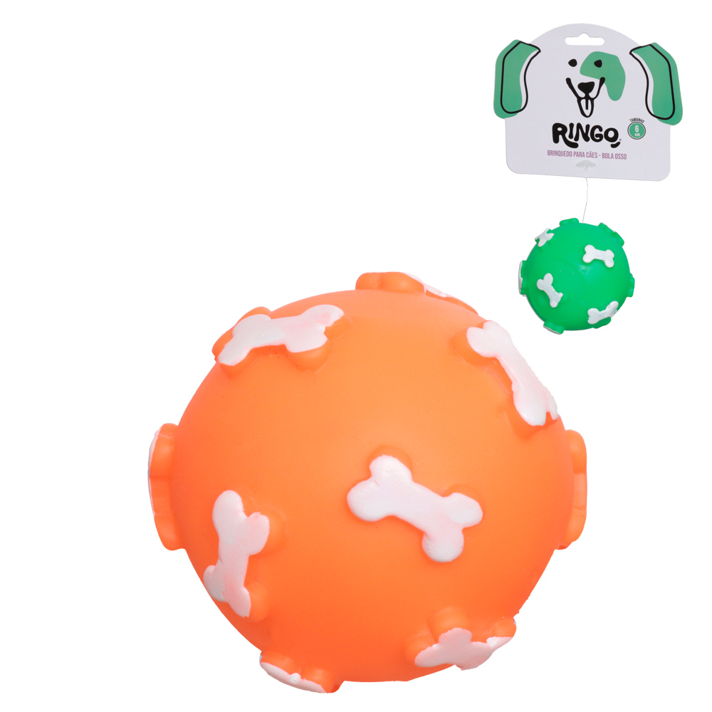 BRINQUEDO PARA CACHORRO BOLA OSSO 6CM