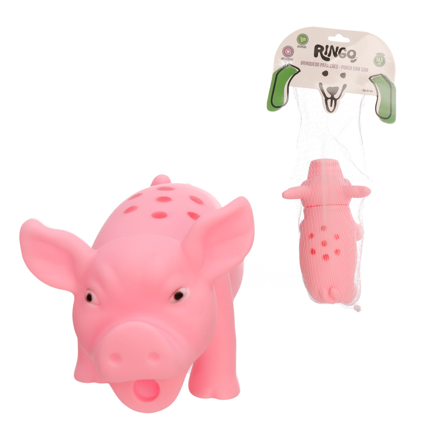 BRINQUEDO PARA CACHORRO PORCO 14,5 CM - RINGO