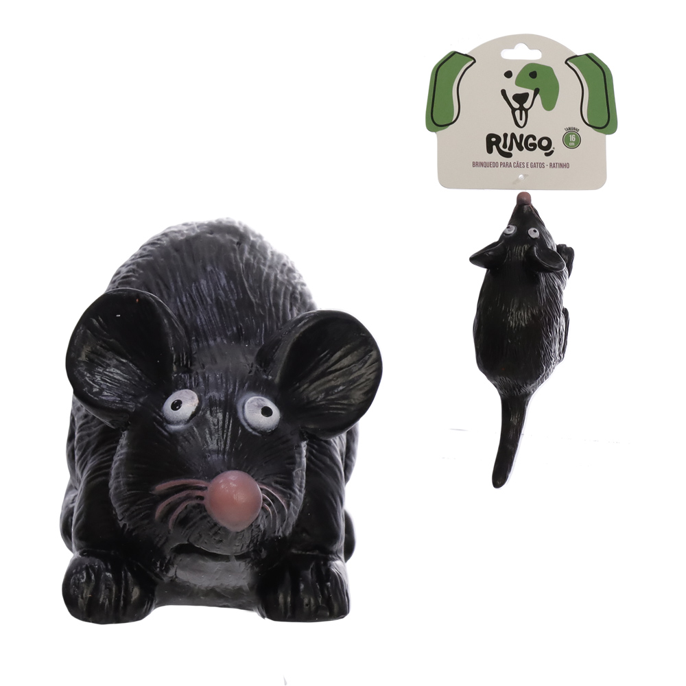BRINQUEDO PARA CACHORRO E GATO RATO 16 CM - RINGO