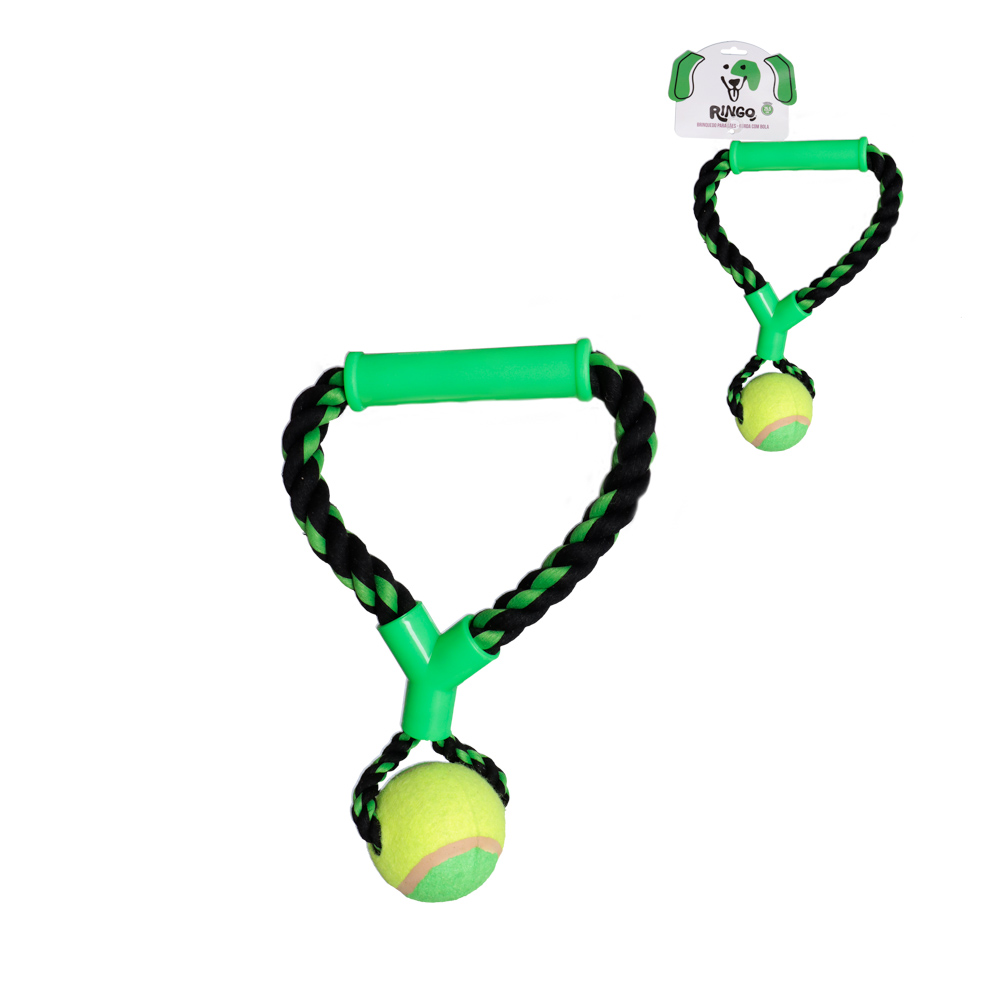 BRINQUEDO PARA CAES CORDA COM BOLA 25,5CM