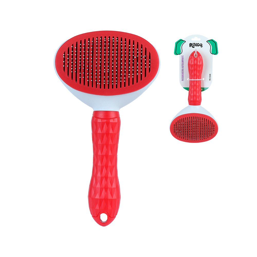 RASQUEADEIRA AUTOLIMPANTE PARA PET VERMELHO