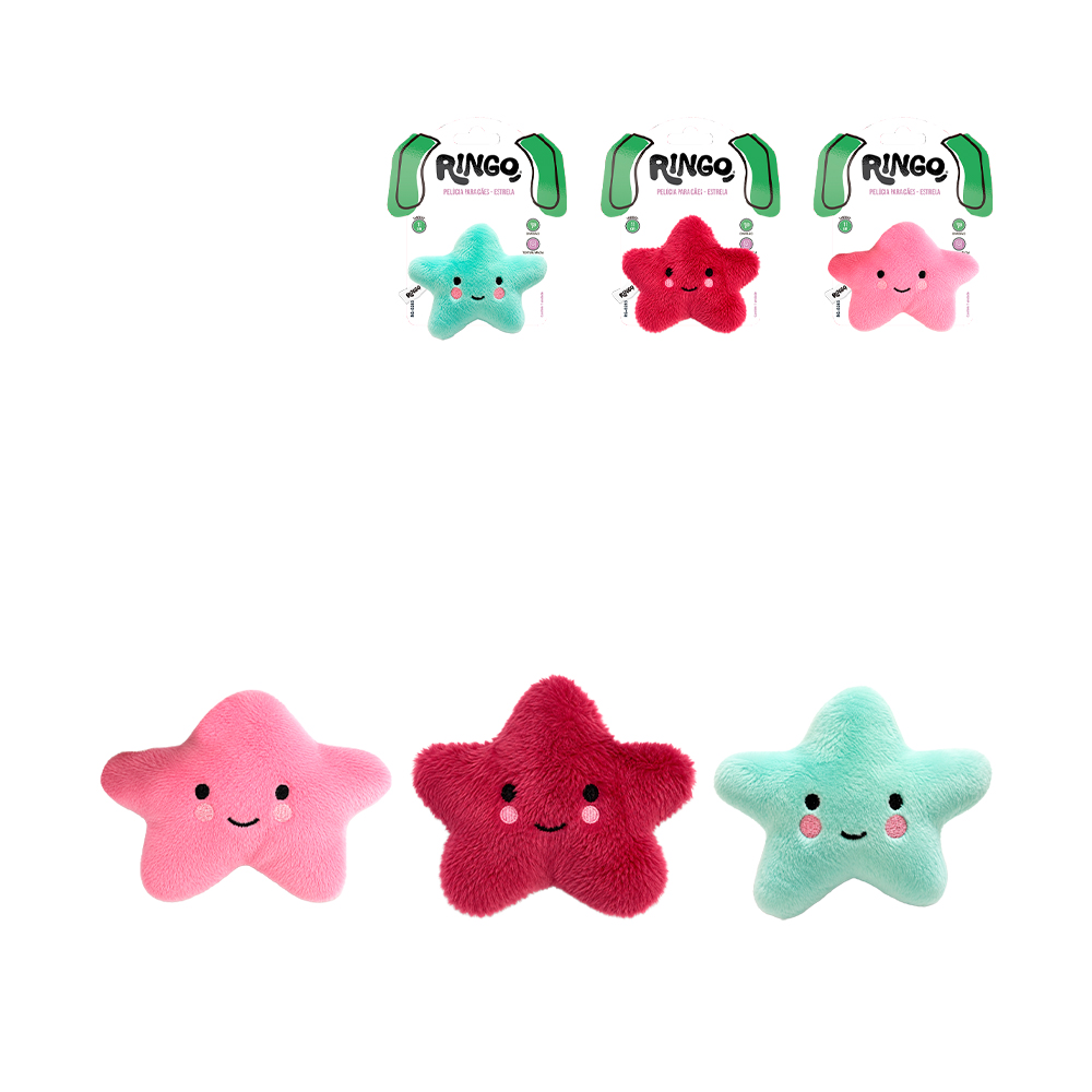 BRINQUEDO PARA CAO DE PELUCIA ESTRELA 11CM