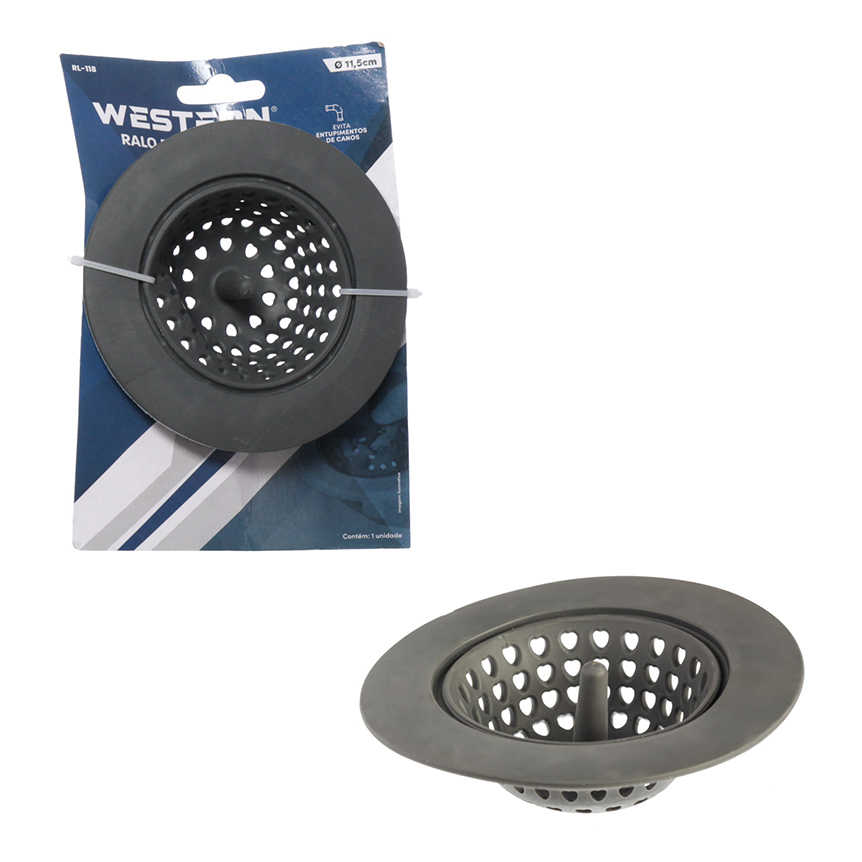 RALO PARA PIA DE SILICONE CINZA 4CM