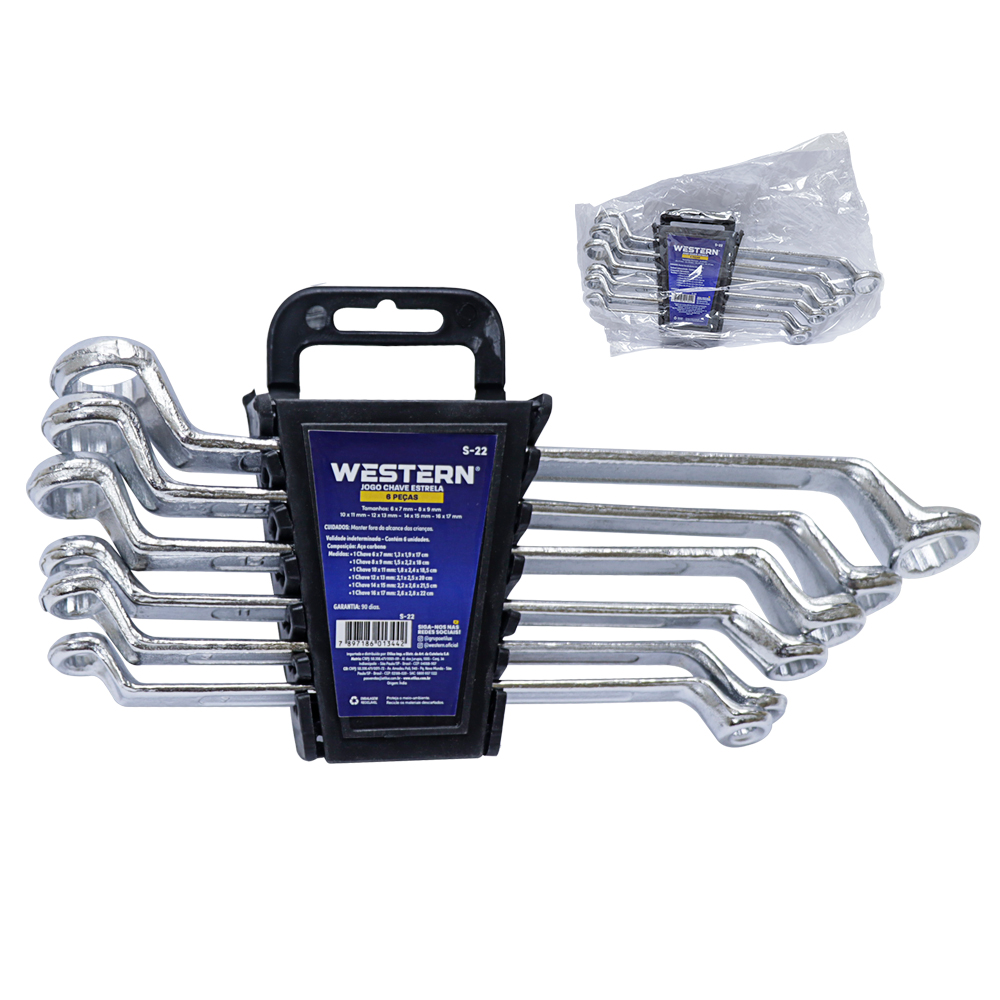 CHAVE ESTRELA 6MM A 17MM COM RACK 6 PECAS