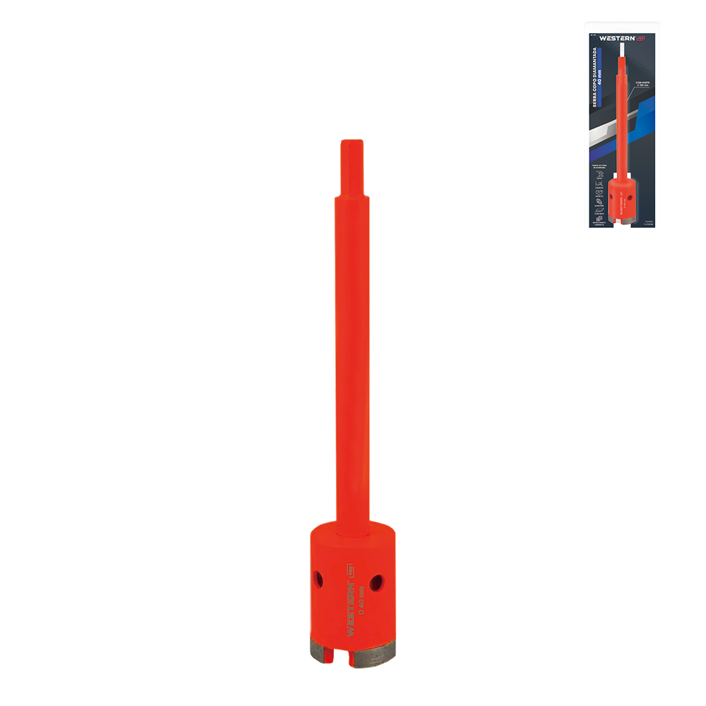 SERRA COPO DIAMANTADA 40MM HASTE 150MM