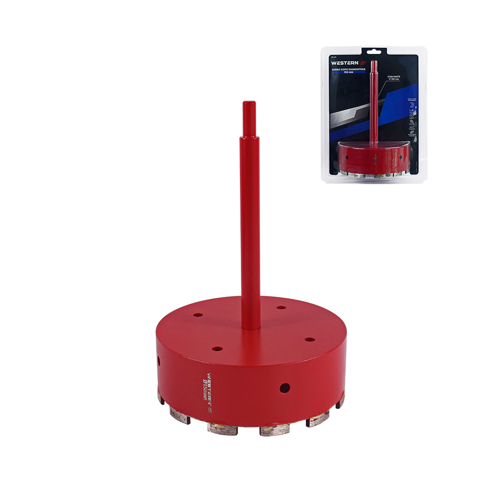 SERRA COPO DIAMANTADA 150MM HASTE 150MM