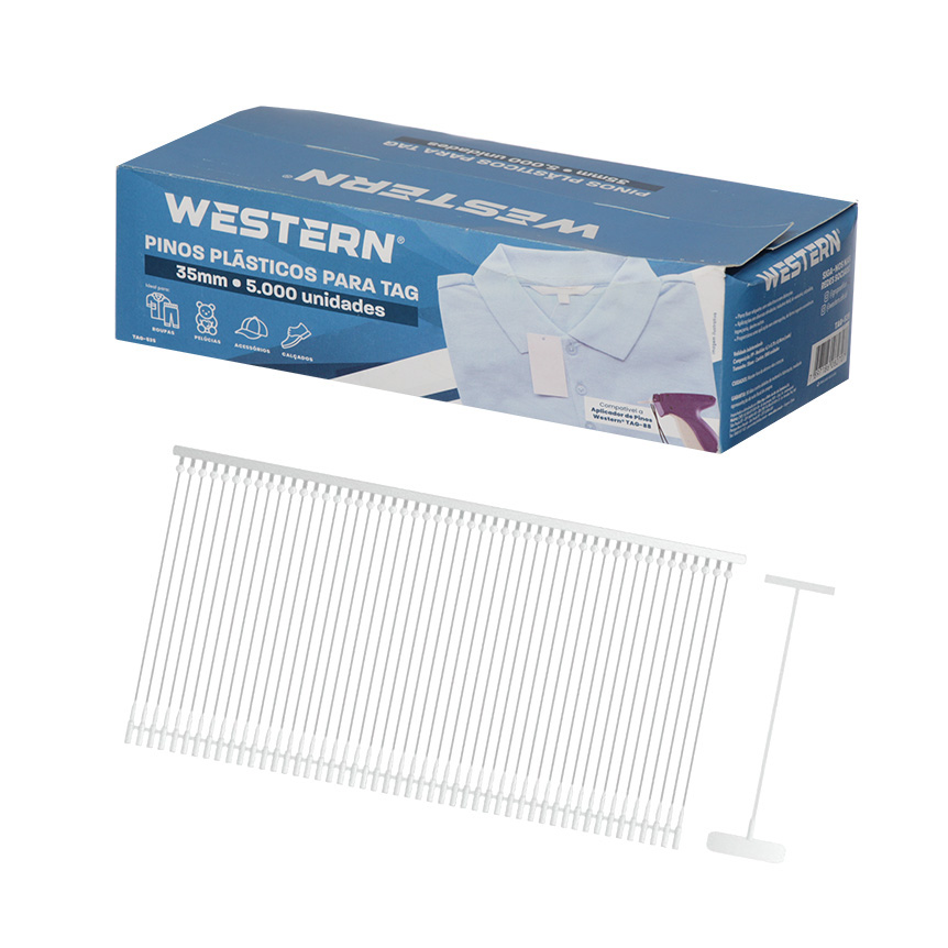 PINO PLASTICO PARA TAG 35MM BRANCO 5000 PECAS