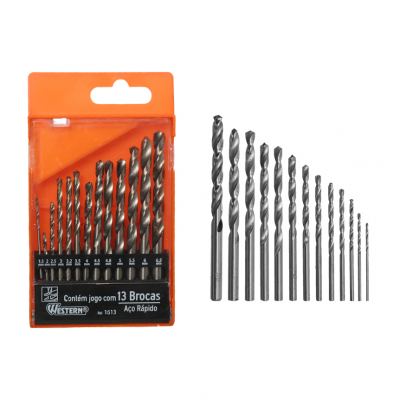 JOGO 13 BROCAS ACO RAPIDO 1,5 MM A 6,5MM