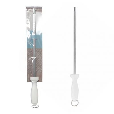 CHAIRA DE ACO CARBONO COM CABO DE PLASTICO BRANCO GRAND CHEF 10"