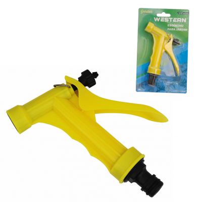 ESGUICHO PARA JARDIM TIPO PISTOLA AMARELO 1/2"