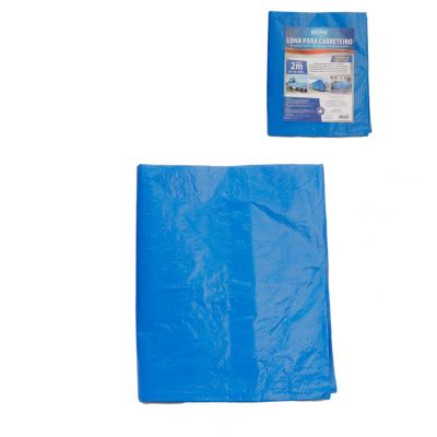 LONA PARA CARRETEIRO ENCERADA DE POLIETILENO 100G P/M2 AZUL 2 X 2 - BERG FERRAMENTAS