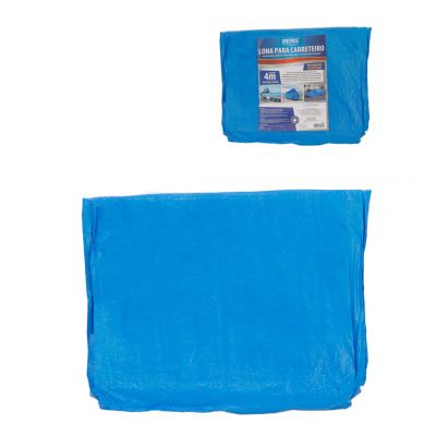 LONA PARA CARRETEIRO ENCERADA DE POLIETILENO 100G P/M2 AZUL 4 X 4 - BERG FERRAMENTAS
