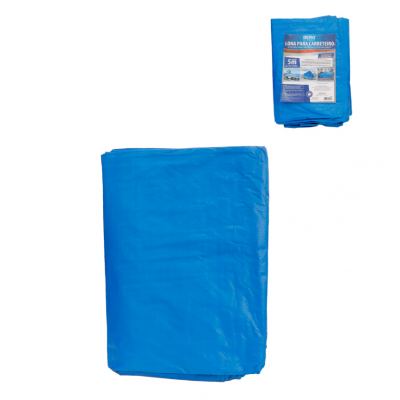 LONA PARA CARRETEIRO ENCERADA DE POLIETILENO 100G P/M2 AZUL 5 X 4 M - BERG FERRAMENTAS