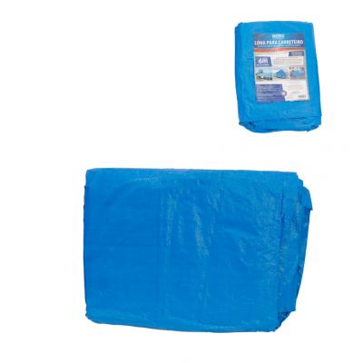 LONA PARA CARRETEIRO ENCERADA DE POLIETILENO 100G P/M2 AZUL 6 X 5 - BERG FERRAMENTAS