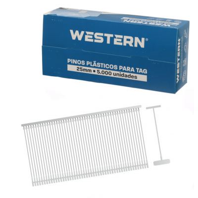 PINO PLASTICO PARA TAG 25MM BRANCO 5000 PECAS
