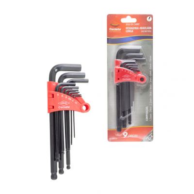 CHAVE ALLEN ABAULADA LONGA 1,5 A 10MM 9 PECAS