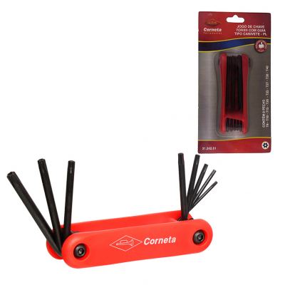 TORX TIPO CANIVETE COM GUIA PL T9 A T40 JOGO 8 PECAS