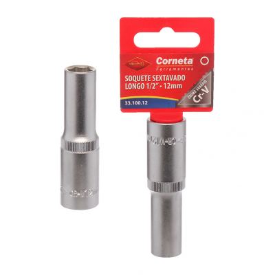 SOQUETE SEXTAVADO LONGO 1/2" 12MM