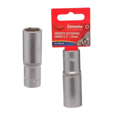 SOQUETE SEXTAVADO LONGO 1/2 19MM