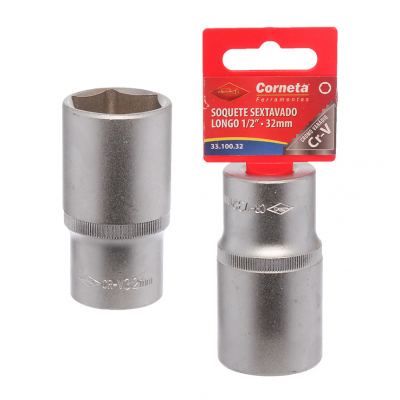 SOQUETE SEXTAVADO LONGO 1/2" 32MM