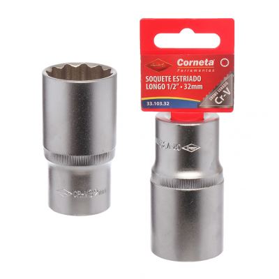 SOQUETE ESTRIADO LONGO 1/2" 32MM